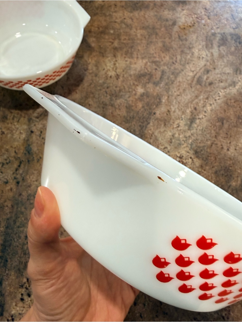 PYREX Vintage JAJ England Rare “Red Tulips” Casserole Dish Set 1970s - Picture 7 of 14